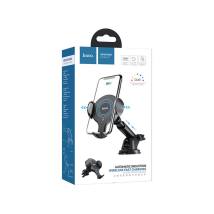 Βάση Στήριξης Αυτοκινήτου και Αεραγωγού Hoco CA60 Aspiring με Fast Wireless Charger 10W και Επεκτεινόμενο Βραχίονα Μαύρη