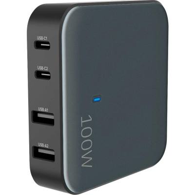 Επιτραπέζιος Φορτιστής Yenkee YAC 4100 με 4 Εξόδους Φόρτισης 2xUSB-C και 2xUSB-A PD QC 100W Μαύρος