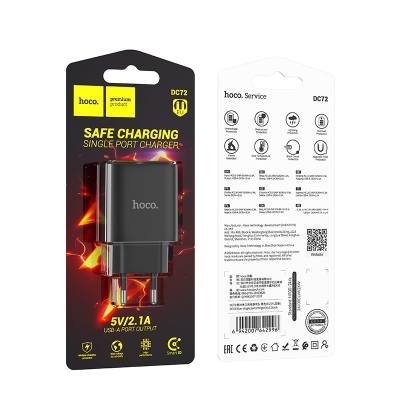 Φορτιστής Ταξιδίου Hoco DC72 River με USB-A 5V 2.1A Μαύρος