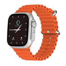 Smartwatch Maxcom Ecowatch 2 1.95” 230mAh IP67 Ασημί με Πορτοκαλί Silicon Band με Call Function