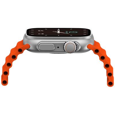 Smartwatch Maxcom Ecowatch 2 1.95” 230mAh IP67 Ασημί με Πορτοκαλί Silicon Band με Call Function