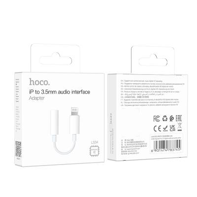 Εξωτερική Κάρτα Ήχου Hoco LS34 Lightning σε 3.5 Λευκό Original IC Συμβατό με όλες τις Lightning Συσκευές