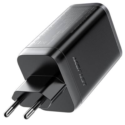 Φορτιστής Ταξιδίου Acefast A111 Fast Charging USB-C και USB-A PD67W QC3.0 GaN και Αναδιπλούμενο Καλώδιο USB-C 0.65m Μαύρος