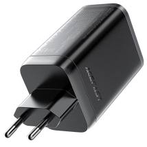 Φορτιστής Ταξιδίου Acefast A111 Fast Charging USB-C και USB-A PD67W QC3.0 GaN και Αναδιπλούμενο Καλώδιο USB-C 0.65m Μαύρος