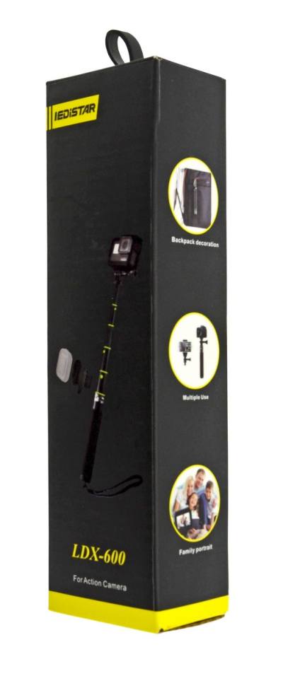 Selfie Stick Monopod LEDISTAR LDX-600 για Φωτογραφικές Μηχανές  Πτυσσόμενο Μαύρο Μήκος: 20cm-80cm