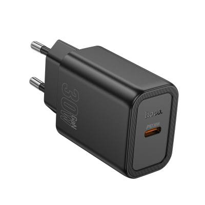 Φορτιστής Ταξιδίου Hoco N62 Gentle με 1 Εξόδο Φόρτισης GaN USB-C PD30W Quick Charge 5V 3.0A  Μαύρος