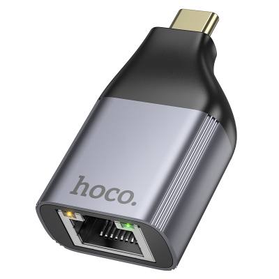 Αντάπτορας  Hoco UA35 USB-C σε RJ45 OTG 100Mbps Γκρι