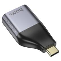 Αντάπτορας  Hoco UA35 USB-C σε RJ45 OTG 100Mbps Γκρι