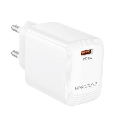 Φορτιστής Ταξιδίου Mini Size Borofone BN28 Fuente GaN USB-C PD30W Λευκός