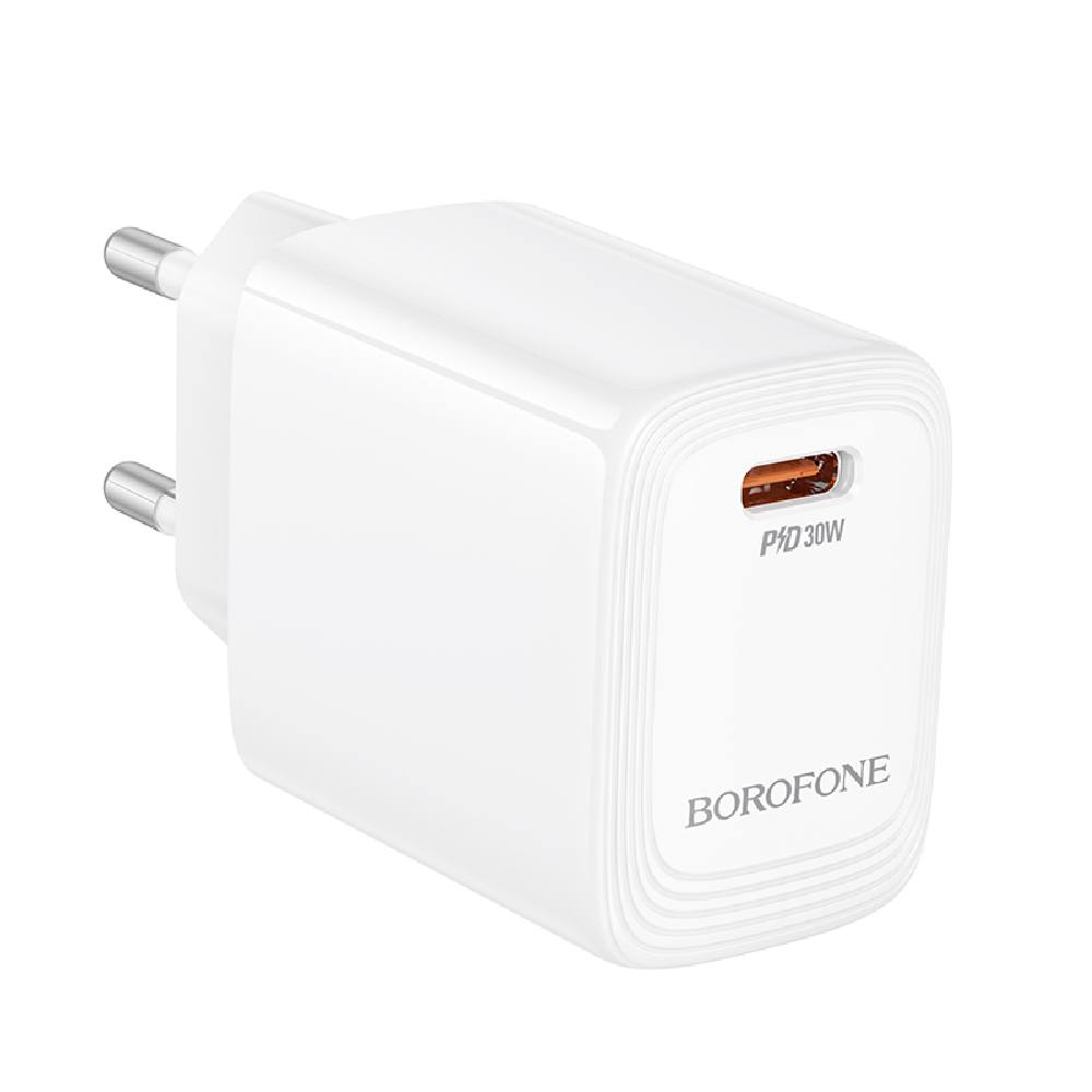 Φορτιστής Ταξιδίου Mini Size Borofone BN28 Fuente GaN USB-C PD30W Λευκός