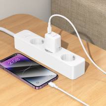 Φορτιστής Ταξιδίου Mini Size Borofone BN28 Fuente GaN USB-C PD30W Λευκός