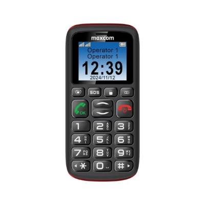 Maxcom MM428 L (Dual Sim) 1.8" με Μεγάλα Πλήκτρα, Ραδιόφωνο (Λειτουργεί χωρίς Handsfree), Φακό και Πλήκτρο Έκτακτης Ανάγκης Μαύρ
