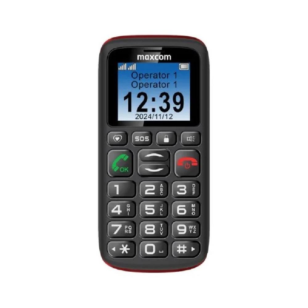 Maxcom MM428 L (Dual Sim) 1.8" με Μεγάλα Πλήκτρα, Ραδιόφωνο (Λειτουργεί χωρίς Handsfree), Φακό και Πλήκτρο Έκτακτης Ανάγκης Μαύρ