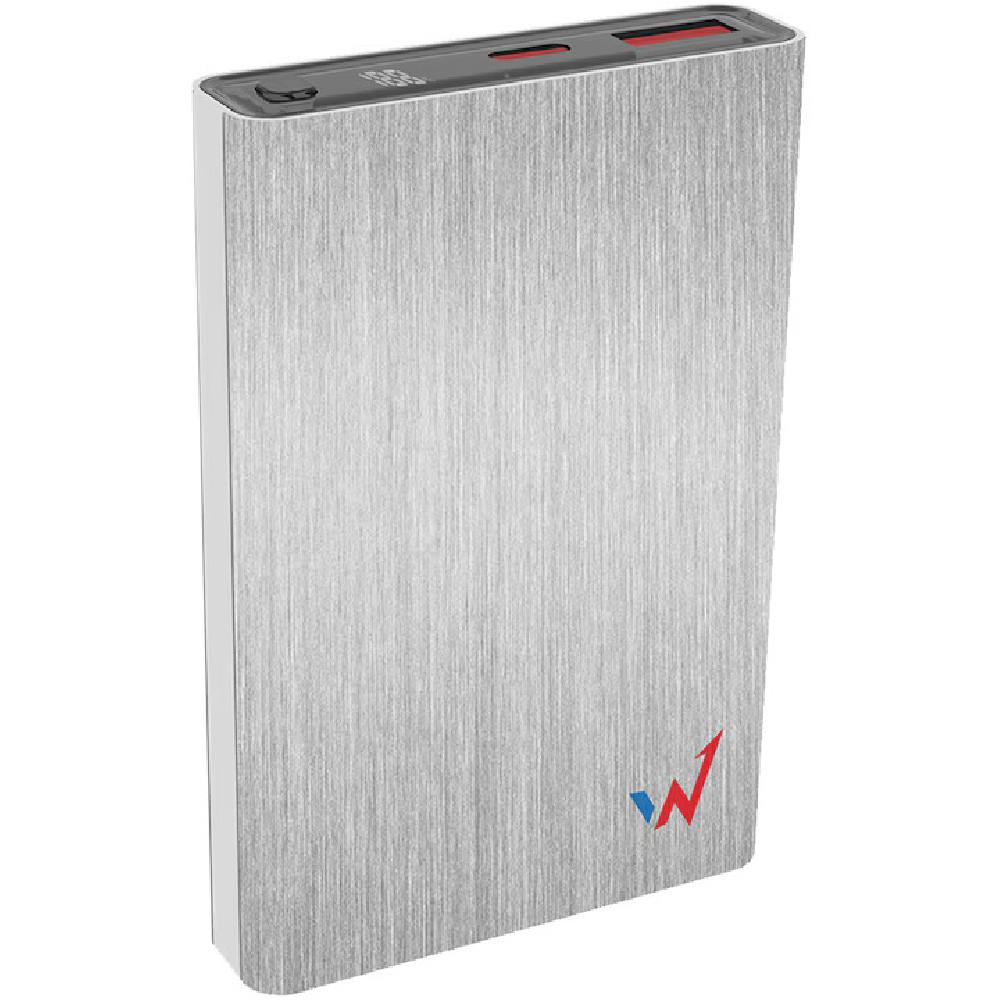 Power Bank Wonder WX10M 10000mAh Ultra Mini με Εξόδους USB-A και USB-C και LED Ένδειξη Μπαταρίας Γκρι