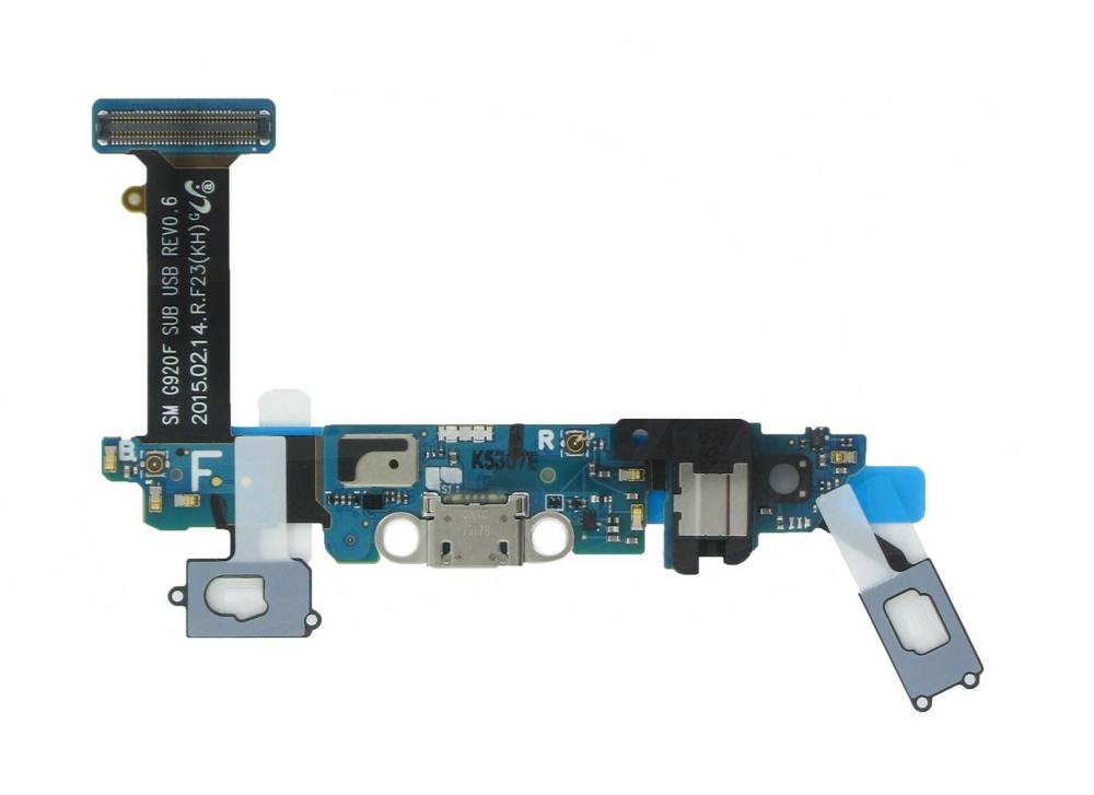 Καλώδιο Πλακέ Samsung SM-G920F Galaxy S6 με Επαφή Φόρτ, Μικρόφ, Πλήκ Αφής και Κεντ Πλήκ Μπλέ - Χρυσαφί Original GH96-08275B