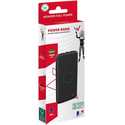 Power Bank Wonder WX10C Slim 10000mAh 20W με Εξόδους 2 x USB-A και 1 x USB-C Μαύρο