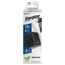 Παγκόσμιος Φορτιστής Ταξιδίου Energizer TA637A  USN/CN AU UK EU με 2 x USB-A 12W  Μαύρο