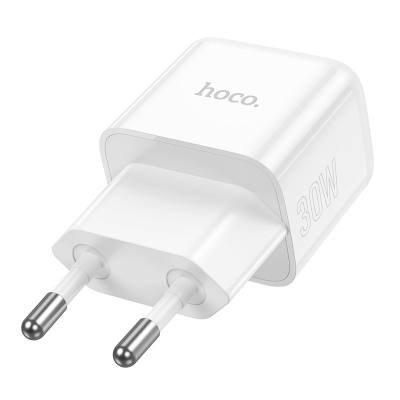 Φορτιστής Ταξιδίου Hoco N32 Glory USB-C Mini Fast Charge PD30W Small Body 5V/3A Λευκός