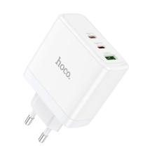 Φορτιστής Ταξιδίου Hoco N30 Glory Fast Charging PD65W QC3.0 2 x USB-C και 1 x USB 5V/3A Λευκός GaN Tech