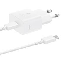 Φορτιστής Ταξιδίου Samsung Super Fast Charging EPT2510XWEGEU 25W USB-C Λευκός + Καλώδιο USB-C σε USB-C Λευκό
