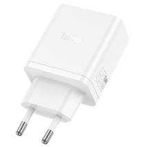 Φορτιστής Ταξιδίου Hoco N50 Scenery GaN 45W με 2 x USB-C και 1 x USB-A  Λευκός
