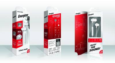 Hands Free Energizer CIA10 Metal Stereo 3.5mm Λευκό με Μικρόφωνο και Πλήκτρο Πολλαπλών Λειτουργιών 1.2m