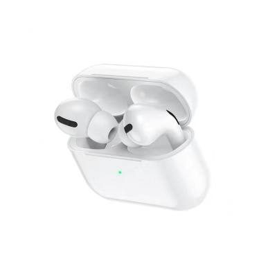 Wireless Hands Free Hoco DES08 Plus TWS V5.0  300mAh και 3h Ώρες Λειτουργίας Λευκά με Μαύρο Silicon Sleeve