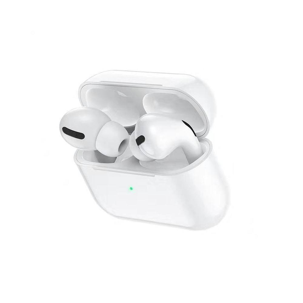 Wireless Hands Free Hoco DES08 Plus TWS V5.0  300mAh και 3h Ώρες Λειτουργίας Λευκά με Μαύρο Silicon Sleeve