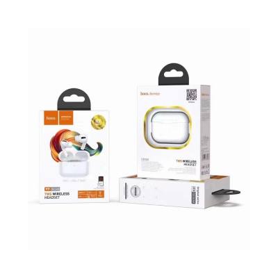 Wireless Hands Free Hoco DES08 Plus TWS V5.0  300mAh και 3h Ώρες Λειτουργίας Λευκά με Μαύρο Silicon Sleeve