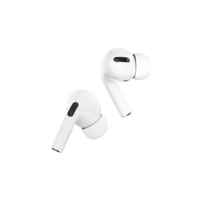 Wireless Hands Free Hoco DES08 Plus TWS V5.0  300mAh και 3h Ώρες Λειτουργίας Λευκά με Μαύρο Silicon Sleeve