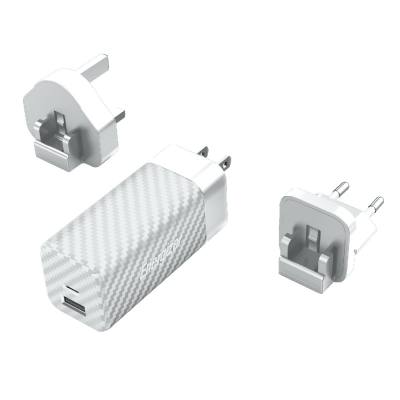 Φορτιστής Ταξιδίου Energizer A65MU PD65W Γρήγορης Φόρτισης 1 x USB-C 1 x USB-A   EU / UK / US Ασημί GaN Tech