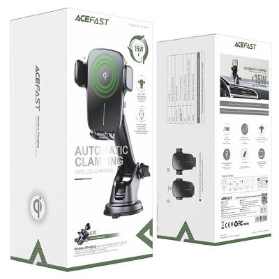 Βάση Στήριξης Αυτοκινήτου Acefast D1 Mount Holder Auto-Aligning 4.5" – 6.7" και Wireless Charger 15W  Μαύρο