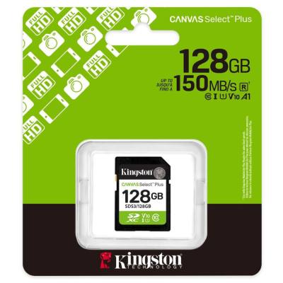 Κάρτα Μνήμης Kingston Canvas Select Plus+ SDXC 128GB Class 10 έως 150MB/s SDS3/128GB