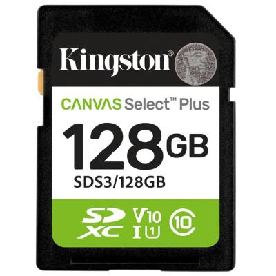 Κάρτα Μνήμης Kingston Canvas Select Plus+ SDXC 128GB Class 10 έως 150MB/s SDS3/128GB