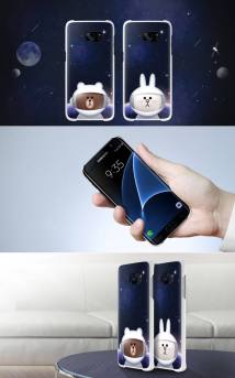 Θήκη Faceplate Samsung S7 Line Friends Cover "Mr. Brown" EF-XG930LDEGWW για SM-G930F Galaxy S7 Μαύρη