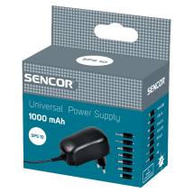 Universal Φορτιστής Sencor SPS 10 1000mAh  με αποσπόμενα βύσματα micro USB, 5.5 x 1.5, 5.5 x 2.5, 3.5 x 1.35, 5.0 x 2.1, 2.5mm, 