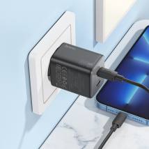 Φορτιστής Ταξιδίου Small Body Hoco N42 Elogiado GaN με 2 Εξόδους Φόρτισης USB-C PD45W Μαύρος