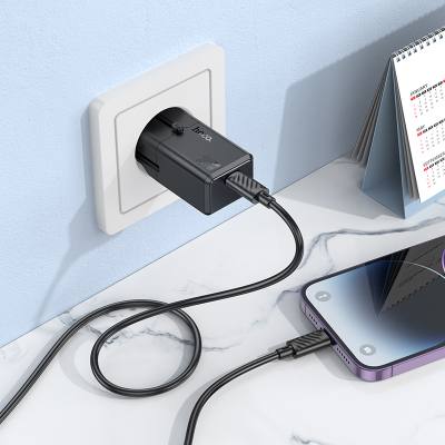 Φορτιστής Ταξιδίου Hoco AC25 Universal Converter US/EU/AU/ UK USB-C PD30W GaN Μαύρος