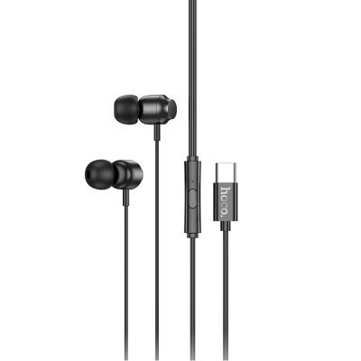 Hands Free Hoco M122 Power Earphones Stereo USB-C με Μικρόφωνο και Πλήκτρο Λειτουργίας 1.2m Μαύρα Συμβατά με Συσκευές USB-C