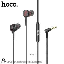 Hands Free Hoco DM26 Earphones Stereo 3.5mm Ανάγλυφο Καλώδιο με  Elbow Design 1.2m Μαύρα