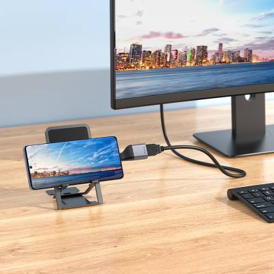 Αντάπτορας Hoco UA33 USB-C σε HDMI 4K 30Hz (3840 x 2160P) Θηλυκό Γκρι