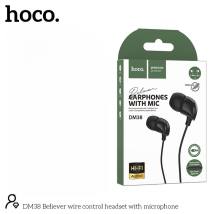 Hands Free Hoco DM38 Believer Stereo 3.5mm με Μικρόφωνο και Πλήκτρο Λειτουργίας 1.2m  Μαύρα