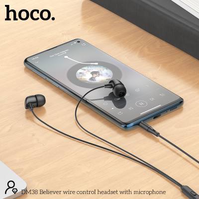 Hands Free Hoco DM38 Believer Stereo 3.5mm με Μικρόφωνο και Πλήκτρο Λειτουργίας 1.2m  Μαύρα