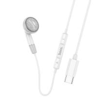 Hands Free Hoco DM53 Unilateral Earphones Stereo USB-C  με Μικρόφωνο και Πλήκτρο Λειτουργίας 1.2m Λευκά Συμβατό με όλες τις Συσκ