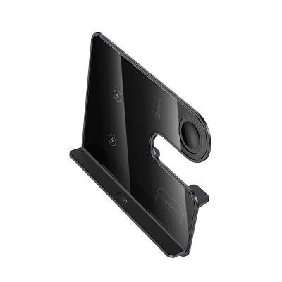 Επιτραπέζια Βάση Ασύρματης Φόρτισης Hoco CQ19 Falcon 3-σε-1 15W Κάθετη Φόρτιση 3 Συσκευών Μαύρη