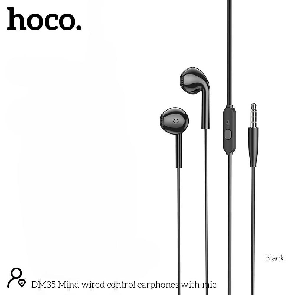 Hands Free Hoco DM35 Mind Earphones Stereo 3.5mm με Μικρόφωνο και Πλήκτρο Λειτουργίας 1.2m Μαύρα