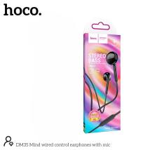 Hands Free Hoco DM35 Mind Earphones Stereo 3.5mm με Μικρόφωνο και Πλήκτρο Λειτουργίας 1.2m Μαύρα