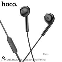 Hands Free Hoco DM35 Mind Earphones Stereo 3.5mm με Μικρόφωνο και Πλήκτρο Λειτουργίας 1.2m Μαύρα