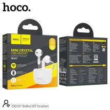 Wireless Hands Free Hoco DES37 Ballad TWS V5.3 250mAh 3.5 Ώρες Λειτουργίας με Πλήκτρο Ελέγχου και Συμβατό με Siri Λευκά