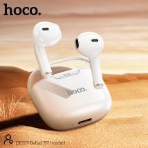 Wireless Hands Free Hoco DES37 Ballad TWS V5.3 250mAh 3.5 Ώρες Λειτουργίας με Πλήκτρο Ελέγχου και Συμβατό με Siri Λευκά